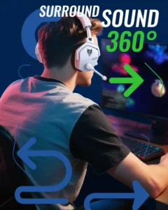 NUBWO G06 Wireless Headsets Gamer with Charging Station for Headset and PS5 Controller Gaming Headphones Long Battery Life - Image 6