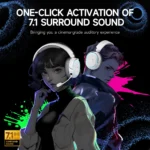 Picun G2 2.4GHz Bluetooth Wireless Gaming Headset For PC PS4 PS5 Phone Switch 5ms Low Latency 7.1 Surround Wired Headset ENC Mic - Image 3