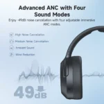 Edifier W820NB Plus(2025 Ver.) ANC Wireless Headphone Bluetooth 6.1 Over-ear Headset -49dB Noise Canelling Earphone Hi-Res Audio - Image 3