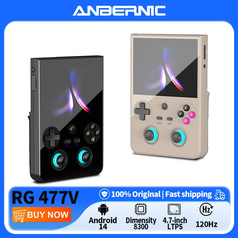 ANBERNIC RG477V Retro Handheld Game Console 4.7-inch LTPS 64 Bit Game Player Dimensity 8300 Online Multiplayer Streaming RG 477V