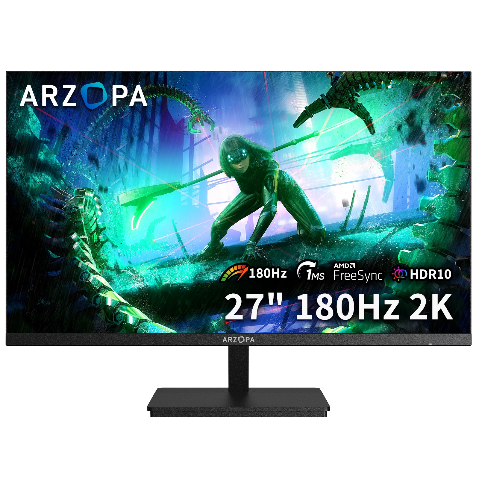 New ARZOPA 27 inch monitor 180hz gaming monitor QHD 2K Monitor for PC,2560*1400,Fast IPS,with Type-C,Samsung DeX mode,FreeSync