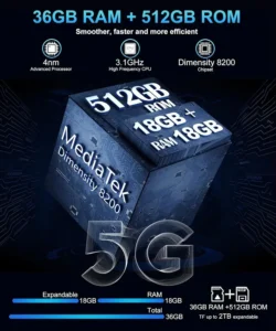 8849 Tank 3 Pro Unihertz Rugged Smartphones Projector Android 5G 23800mAh 512GB 36GB 200 MP Camera Dimensity 8300 Mobile Phone - Image 4