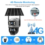 V380 Dual Lens 4G Camera Solar PIR Human Detection Night Vision Waterproof Security Video IP Camara 8MP 4K Battery CCTV Monitor - Image 3