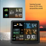Digital Weather Station Clock Indoor Outdoor Temperature and Humidity Meter Weather Forecast Wireless Electronic Table Clock - Image 2