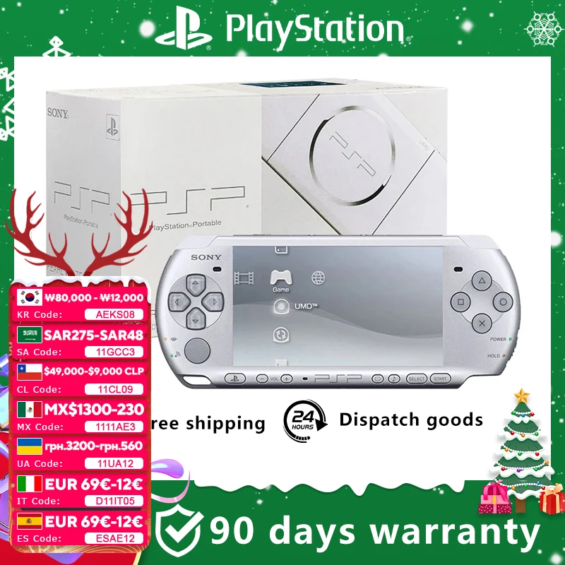Sony PSP 3000 Original PlayStation Portable (PSP-3006) Handheld Arcade Game Console Holiday Christmas Gifts (+Free Games)