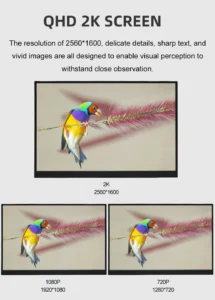 ZSUS 16" 2K Portable Monitor 100%sRGB 1600P IPS Screen Travel Gaming Computer Display for Steam Deck Laptop Switch PS4 PS5 Xbox - Image 3