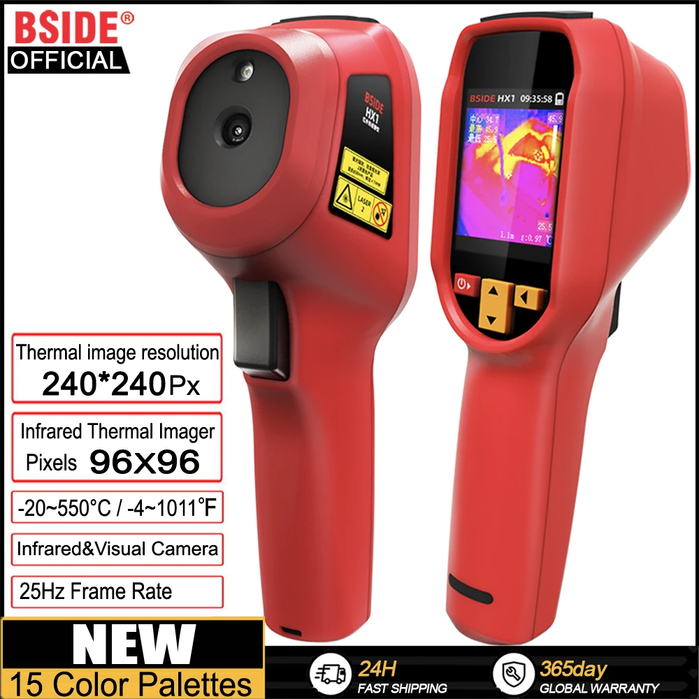 BSIDE Thermal Imager Camera HX1 Laser Thermographic HD Display For Circuit PCB Repair Pipeline Detection Medical Laser position