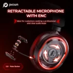 Picun G2 2.4G Wireless Gaming Headset Bluetooth Headphones 5ms Low Latency 7.1 Surround ENC Mic For PC PS4 PS5 Phone Switch - Image 4