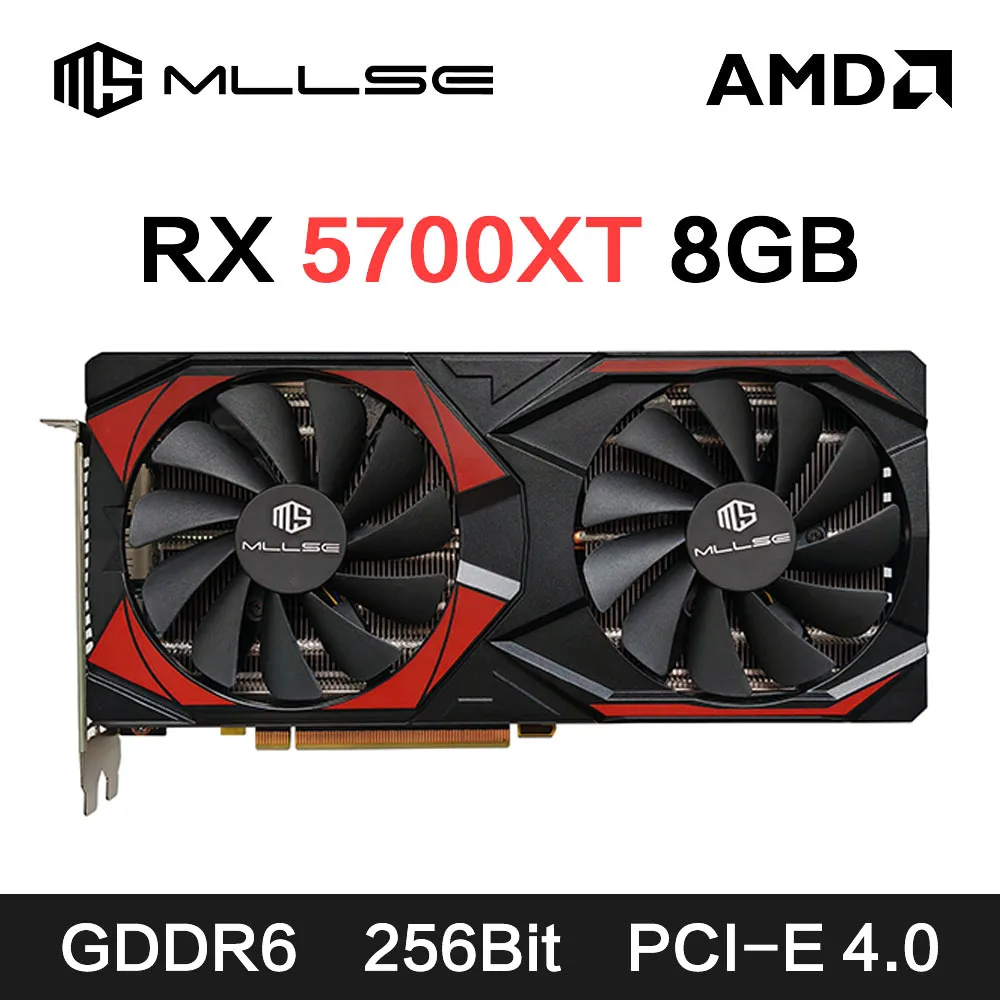 MLLSE AMD RX5700 XT 8GB Graphics Card GDDR6 256Bit PCI-E 4.0×16 6+8Pin Radeon GPU Rx 5600XT Gaming Video Card Placa De Video