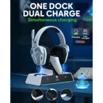 NUBWO G06 Wireless Headsets Gamer with Charging Station for Headset and PS5 Controller Gaming Headphones Long Battery Life - Image 2
