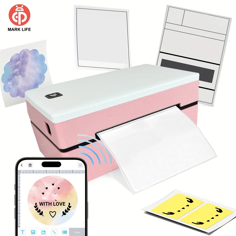 Marklife D200 4Inch Thermal Label Printer for Adhesive Stickers Printing with Bluetooth USB Interface High Quality for shipping